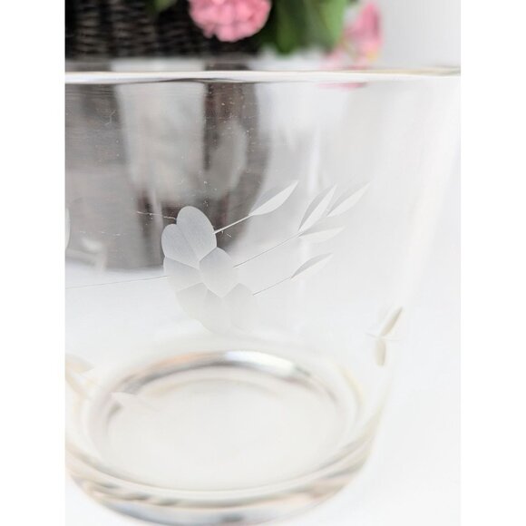 1960s Princess House Heritage Blown Glass Ice Bucket Heavy Cut Glass MCM Decor - Picture 3 of 6